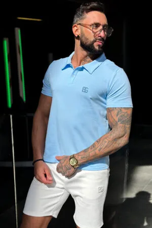 T-Shirt męski BG Polo | błękitny