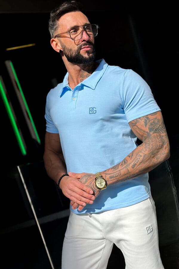T-Shirt męski BG Polo | błękitny