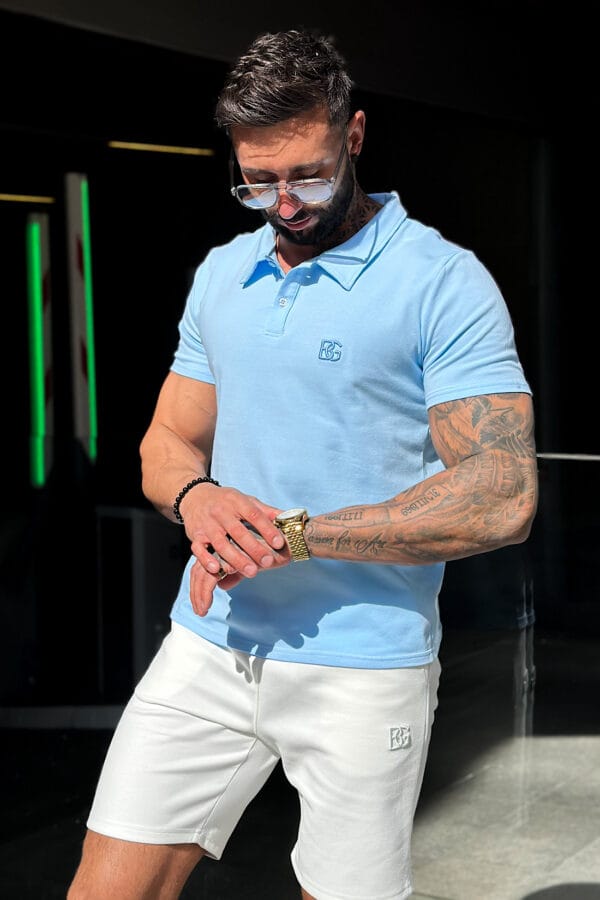 T-Shirt męski BG Polo | błękitny
