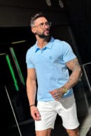 T-Shirt męski BG Polo | błękitny