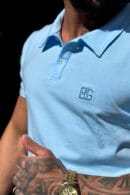 T-Shirt męski BG Polo | błękitny