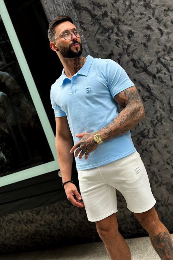 T-Shirt męski BG Polo | błękitny