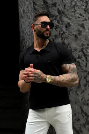 T-Shirt męski BG Polo | czarny