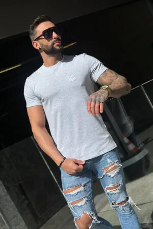 T-Shirt męski BG Bond | szary melanż