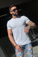 T-Shirt męski BG Bond | szary melanż