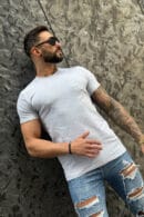 T-Shirt męski BG Bond | szary melanż