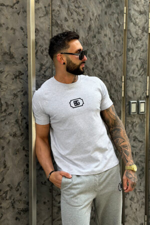 T-Shirt męski BG Bump | szary melanż