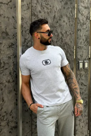 T-Shirt męski BG Bump | szary melanż
