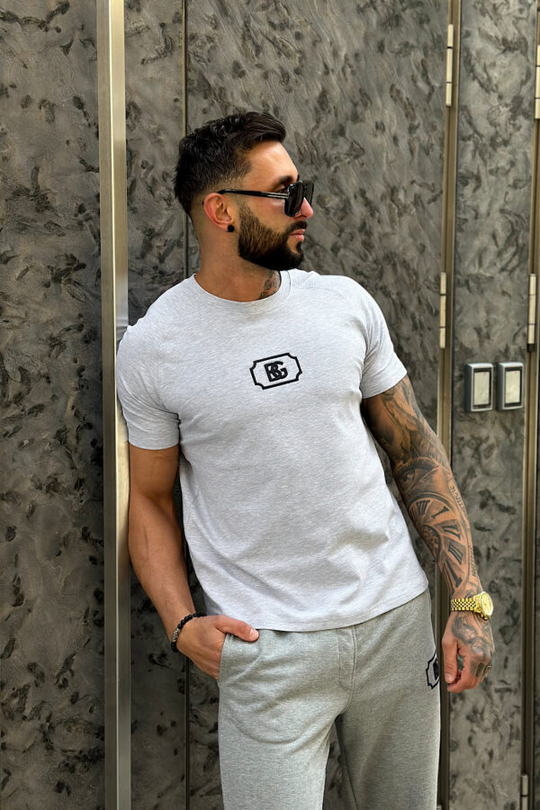 T-Shirt męski BG Bump | szary melanż