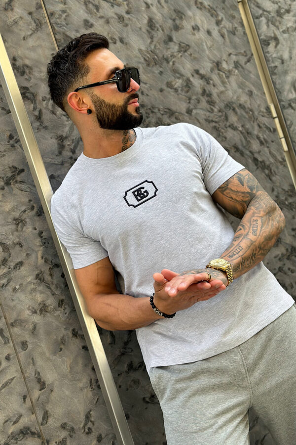T-Shirt męski BG Bump | szary melanż
