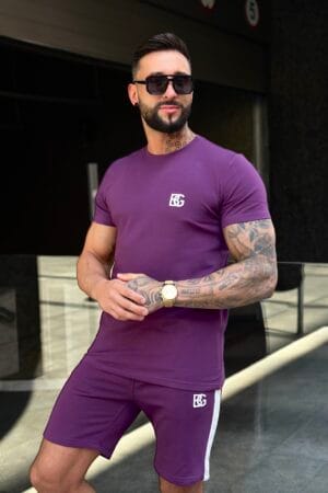 T-Shirt męski BG Bond | śliwkowy