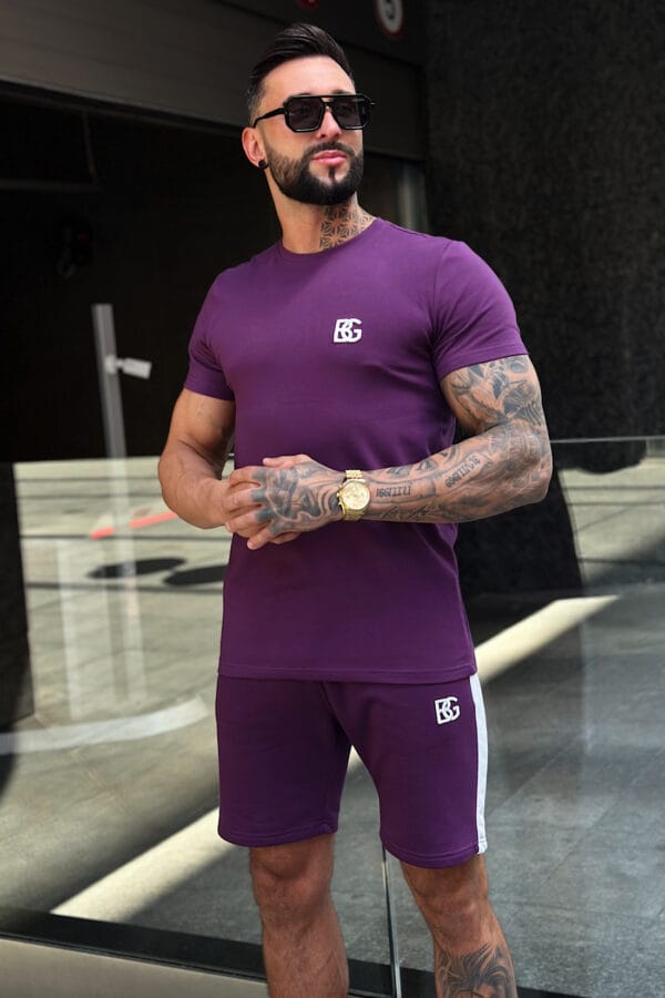 T-Shirt męski BG Bond | śliwkowy