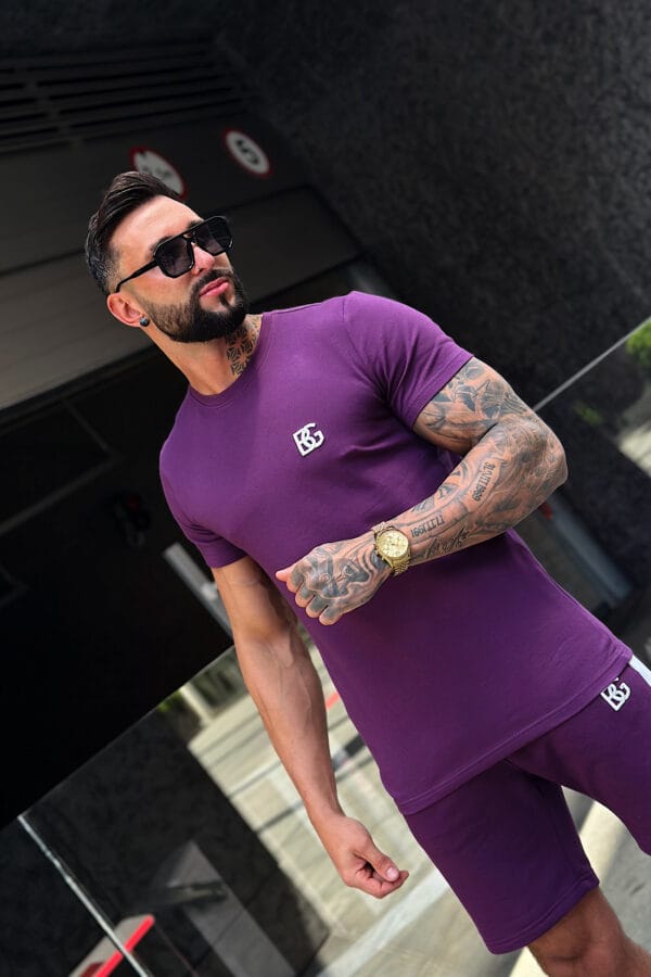 T-Shirt męski BG Bond | śliwkowy