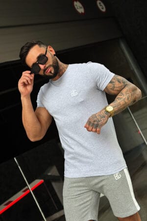 T-Shirt męski BG Bond | szary melanż