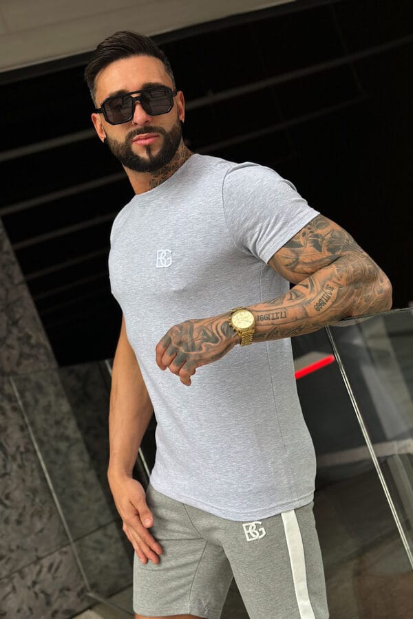 T-Shirt męski BG Bond | szary melanż