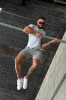 Szorty męskie BG Fresh | szary melanż