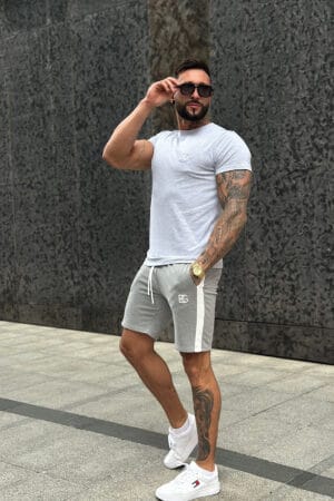 Szorty męskie BG Fresh | szary melanż