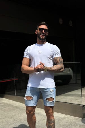 T-Shirt męski BG Signature | biały - biały