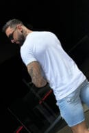T-Shirt męski BG Signature | biały - biały