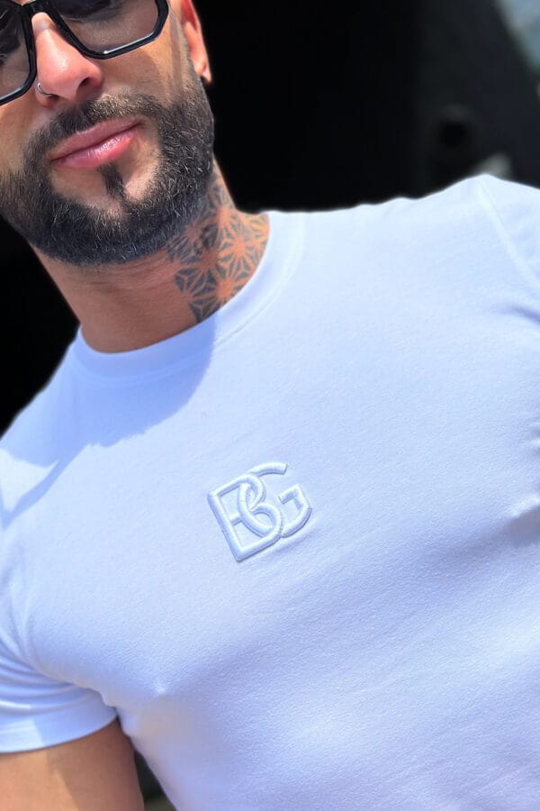 T-Shirt męski BG Signature | biały - biały