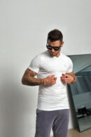 T-Shirt męski BG V-Neck | biały