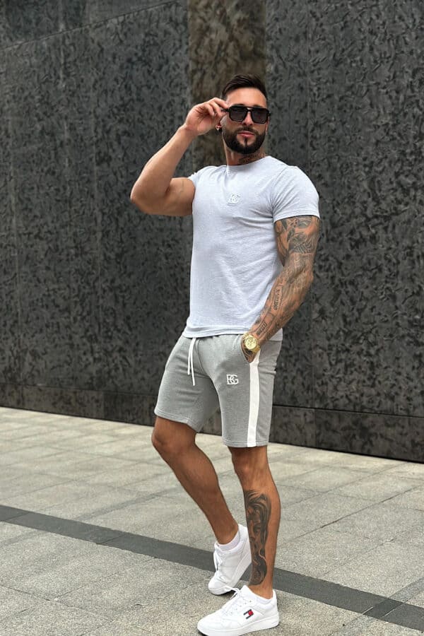 T-Shirt męski BG Bond | szary melanż