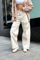 Spodnie damskie BG Ninety's jeans | kremowy