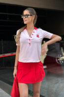 T-Shirt damski BG Unicorn | róż - czerwony