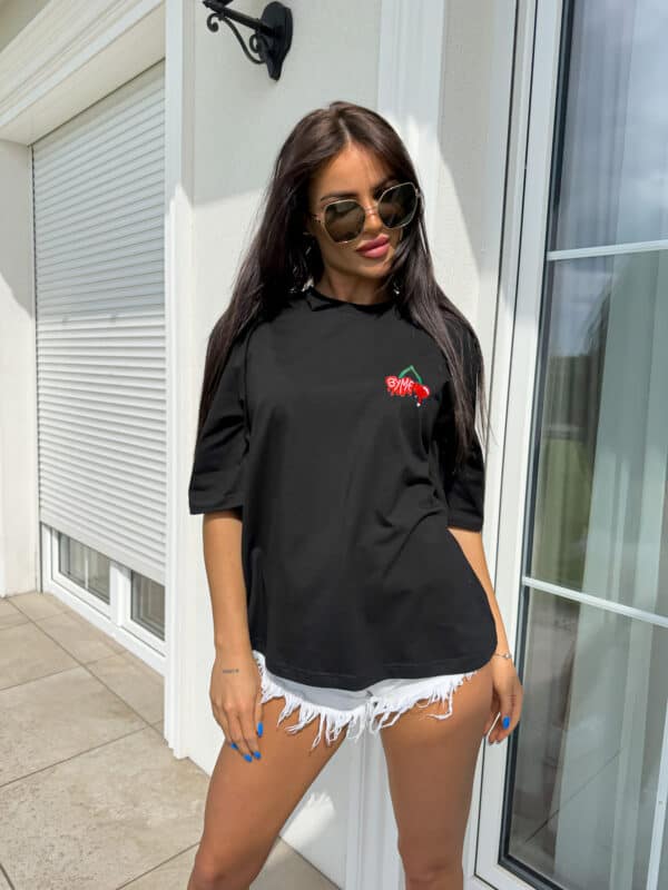 T-shirt CHERRY - czarny