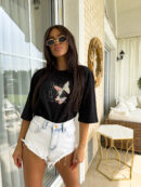 T-shirt MOTYL - czarny
