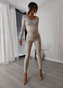 Spodnie woskowane LOPEZ  - ivory
