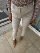 Spodnie woskowane POCKET  - ivory