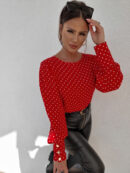 Bluzka MONICA kropeczki - czerwona