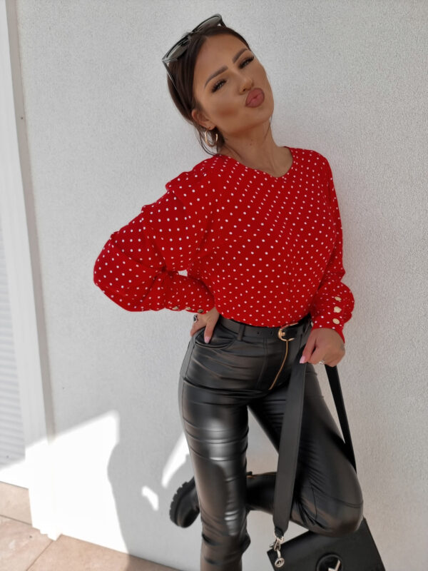 Bluzka MONICA kropeczki - czerwona