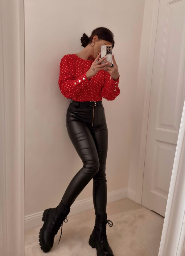 Bluzka MONICA kropeczki - czerwona