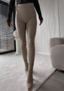 Legginsy LEATHER - jasny beż