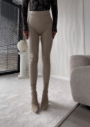 Legginsy LEATHER - jasny beż