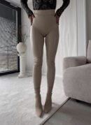 Legginsy LEATHER - jasny beż