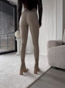 Legginsy LEATHER - jasny beż