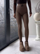 Legginsy FIT logo - brązowe
