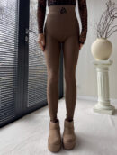 Legginsy FIT logo - brązowe