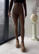 Legginsy FIT logo - brązowe