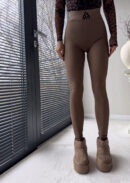 Legginsy FIT logo - brązowe