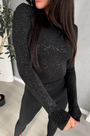 Bluzka LINDA spring brokat - czarna