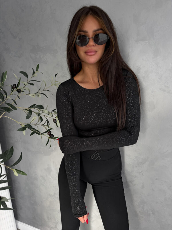 Bluzka LINDA spring brokat - czarna