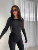 Bluzka LINDA spring brokat - czarna