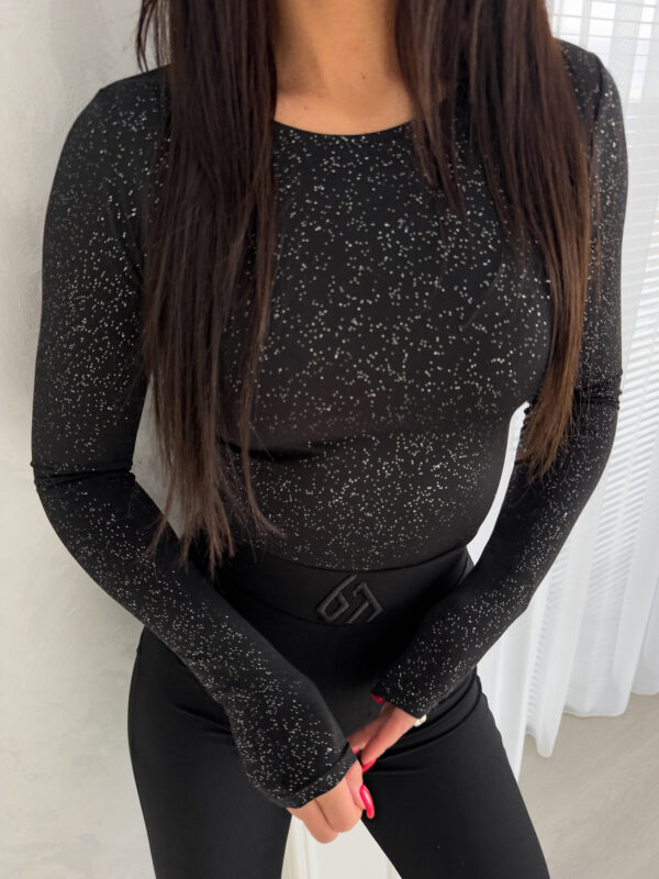 Bluzka LINDA spring brokat - czarna