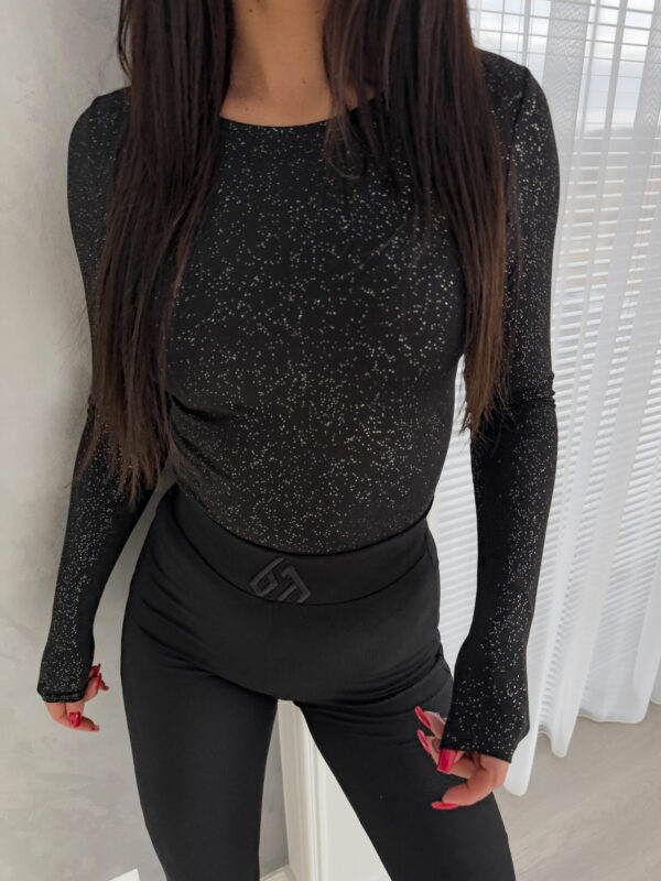 Bluzka LINDA spring brokat - czarna
