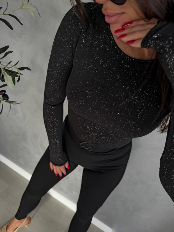 Bluzka LINDA spring brokat - czarna