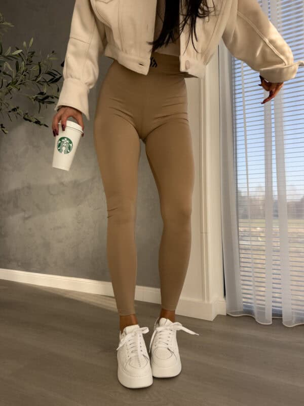 Legginsy GYM - ciemny beż